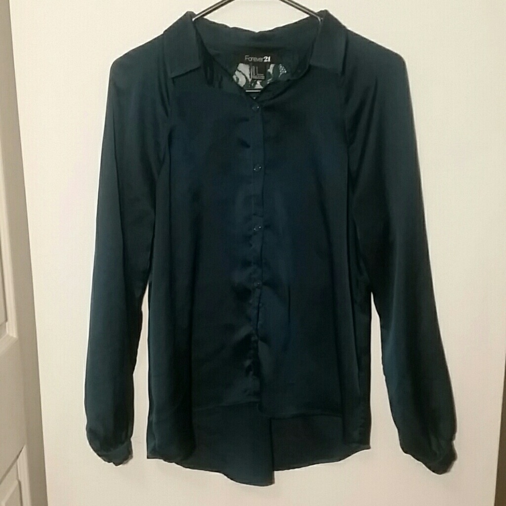 Dark green button up blouse